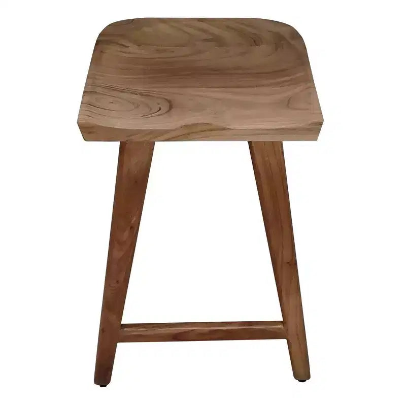 Tabouret de comptoir Royal Hampton en bois d'acacia sans dossier, fait à la main, hauteur 61 cm
