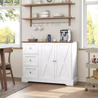 Buffet avec rangement, buffet avec portes, meuble de bar à café en bois avec 3 tiroirs, meuble de rangement pour la cuisine, la salle à manger, le salon