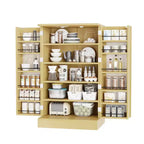 Meuble de cuisine Karl Home en rotin avec 2 portes et étagères réglables Meuble de rangement