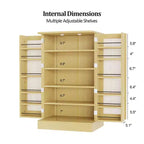 Meuble de cuisine Karl Home en rotin avec 2 portes et étagères réglables Meuble de rangement