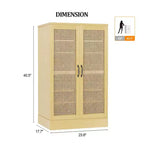 Meuble de cuisine Karl Home en rotin avec 2 portes et étagères réglables Meuble de rangement