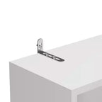 Vitrine d'exposition blanche Karl Home avec 3 étagères, 3 tiroirs, 2 ports USB, 2 prises de courant, 180 cm de haut.