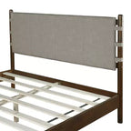 Lit Christopher Knight Home Evelyn en bois d'hévéa de style milieu de siècle avec tête de lit rembourrée