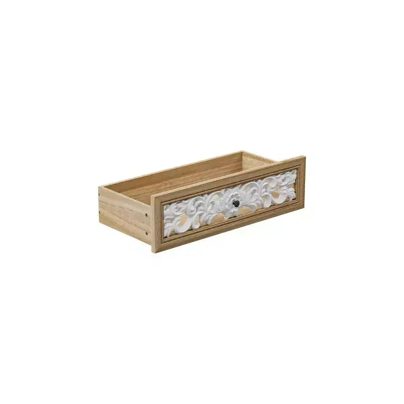 Famapy Bibliothèque Étagère sculptée Buffet Vitrine avec Portes Découpées Blanches et Panneau Mural Assorti Console de Rangement d'Entrée Commode