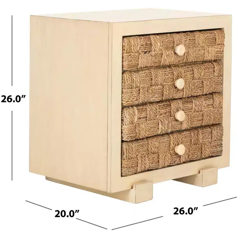 Table de chevet Rosario en bois tressé - SFV1303 - Safavieh Couture