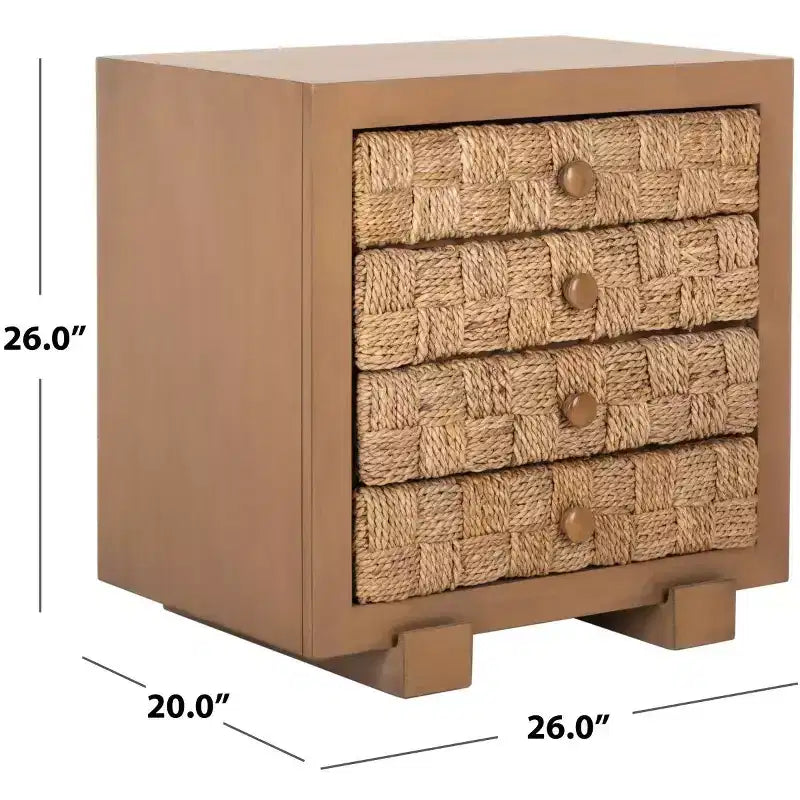 Table de chevet Rosario en bois tressé - SFV1303 - Safavieh Couture