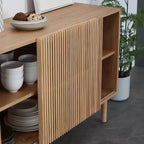 Bahut GDFStudio Margaret moderne 48.4 en bois avec porte coulissante