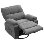 Fauteuil inclinable pivotant GDFStudio Gresham, moderne, en métal et lin capitonné