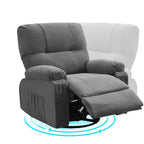Fauteuil inclinable pivotant GDFStudio Gresham, moderne, en métal et lin capitonné