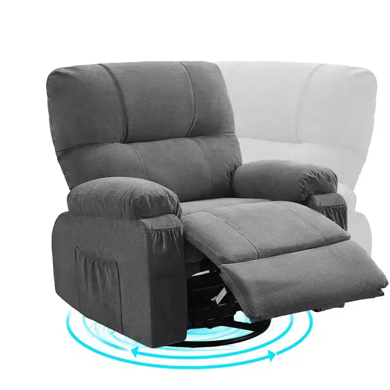 Fauteuil inclinable pivotant GDFStudio Gresham, moderne, en métal et lin capitonné