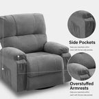 Fauteuil inclinable pivotant GDFStudio Gresham, moderne, en métal et lin capitonné