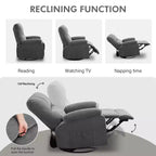 Fauteuil inclinable pivotant GDFStudio Gresham, moderne, en métal et lin capitonné