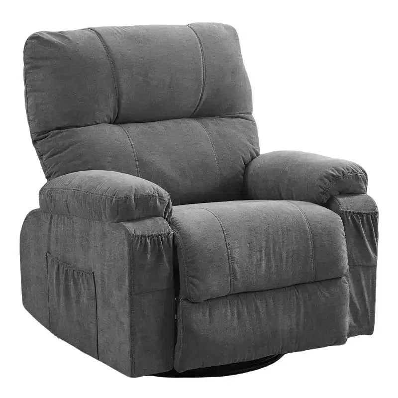 Fauteuil inclinable pivotant GDFStudio Gresham, moderne, en métal et lin capitonné