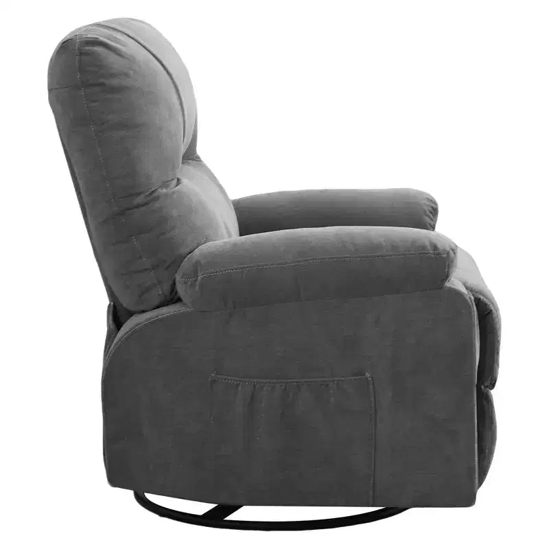 Fauteuil inclinable pivotant GDFStudio Gresham, moderne, en métal et lin capitonné