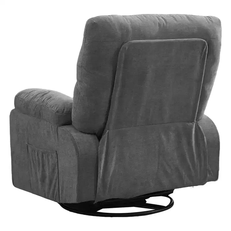 Fauteuil inclinable pivotant GDFStudio Gresham, moderne, en métal et lin capitonné