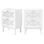 Karl Home 2-Drawer White MDF 17.72in. W Nightstands - Set of 2