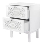Tables de nuit Karl Home 2 tiroirs en MDF blanc de 45 cm de large - Lot de 2