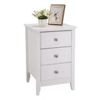 Tables de chevet Karl Home à 3 tiroirs en MDF blanc de 40 cm de large