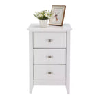 Tables de chevet Karl Home à 3 tiroirs en MDF blanc de 40 cm de large