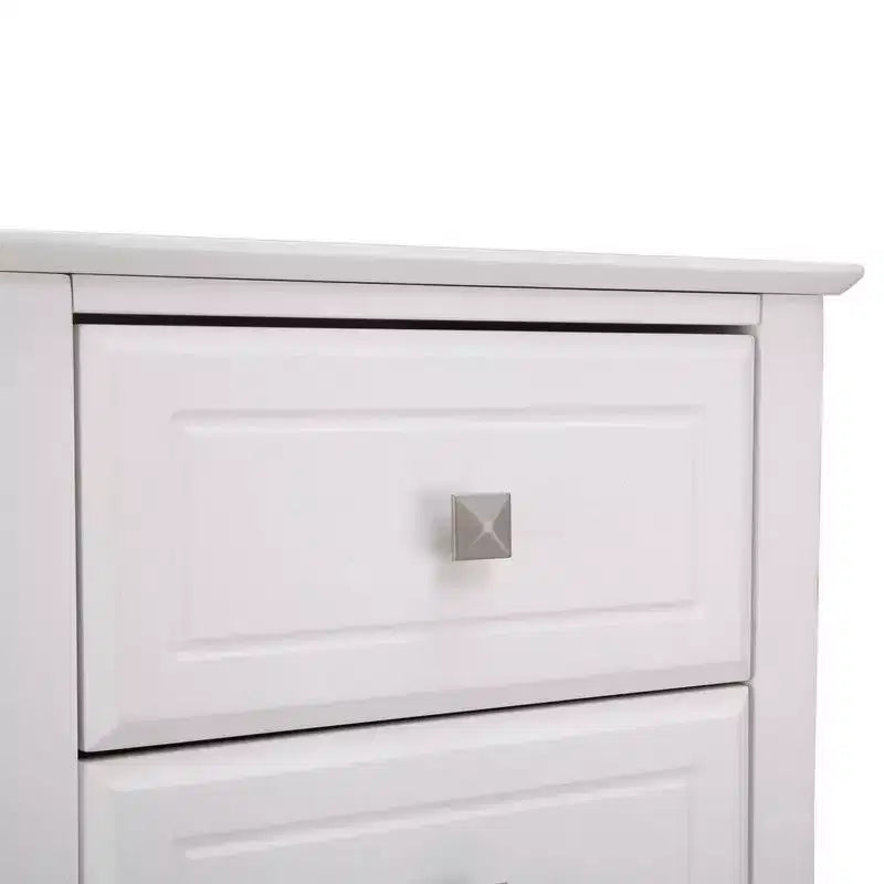 Tables de chevet Karl Home à 3 tiroirs en MDF blanc de 40 cm de large