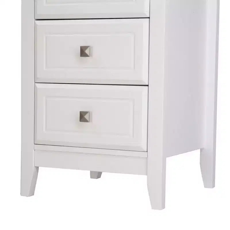 Tables de chevet Karl Home à 3 tiroirs en MDF blanc de 40 cm de large