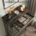 Commode GustoWave, commode de ferme en bois à 7 tiroirs pour chambre à coucher, salon, couloir