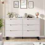 Commode à 6 tiroirs pour chambre à coucher, commode de 120 cm de large, meuble de rangement vertical autoportant avec rangement, commode de rangement en bois