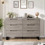 Commode à 6 tiroirs pour chambre à coucher, commode de 120 cm de large, meuble de rangement vertical autoportant avec rangement, commode de rangement en bois