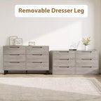 Commode à 6 tiroirs pour chambre à coucher, commode de 120 cm de large, meuble de rangement vertical autoportant avec rangement, commode de rangement en bois