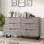 6 Dresser for Bedroom, 47.2 Wide Dresser, Freestanding Vertical Drawer Cabinet with Storage, Wooden Closet Storage Chest