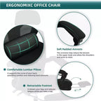 MAYEERTY Chaise de bureau pivotante à 360° réglable en hauteur, siège pneumatique, capacité de poids de 125 kg