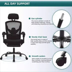 MAYEERTY Chaise de bureau pivotante à 360° réglable en hauteur, siège pneumatique, capacité de poids de 125 kg