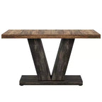 MAYEERTY Table de salle à manger de ferme de 47 pouces, Table de cuisine en bois avec base de piédestal robuste