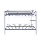 Lit superposé double sur double, cadre de lit superposé en métal robuste, aucun sommier requis, pour les petits espaces, gris