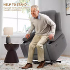 Fauteuil inclinable releveur en cuir PU, meuble réglable pour le dos et les jambes avec 3 positions, poche latérale (largeur d'assise 68,5 cm + porte-gobelets)
