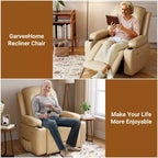 Fauteuil inclinable releveur en cuir PU, meuble réglable pour le dos et les jambes avec 3 positions, poche latérale (largeur d'assise 68,5 cm + porte-gobelets)