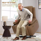 Fauteuil releveur inclinable en cuir PU, meuble réglable pour le dos et les jambes avec 3 positions, poche latérale (largeur d'assise 56 cm + porte-gobelets)