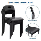 1 chaise de salle à manger - Chaises modernes empilables, chaise de salle à manger en plastique avec pieds en métal, montage facile, imperméable et résistante aux taches, pour intérieur et extérieur