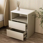 ATJafurn Armoire Grise Autoportante, Table de Chevet avec 2 Tiroirs pour Salon, Chambre à Coucher