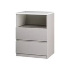 ATJafurn Armoire Grise Autoportante, Table de Chevet avec 2 Tiroirs pour Salon, Chambre à Coucher