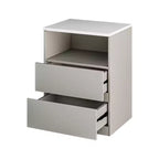 ATJafurn Armoire Grise Autoportante, Table de Chevet avec 2 Tiroirs pour Salon, Chambre à Coucher