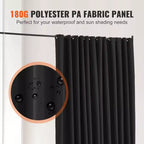 Séparateur de pièce VEVOR, Cloison mobile à roulettes, Support de rideau, Paravent autoportant pour bureau, Noir