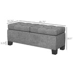 Banc de rangement ottoman Okak moderne à boutons touffetés, avec ouverture par le haut, capitonné, pour chambre à coucher ou entrée