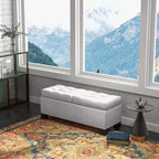 Banc de rangement ottoman Okak moderne à boutons touffetés, avec ouverture par le haut, capitonné, pour chambre à coucher ou entrée
