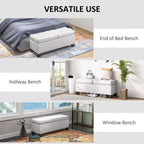 Banc de rangement ottoman Okak moderne à boutons touffetés, avec ouverture par le haut, capitonné, pour chambre à coucher ou entrée
