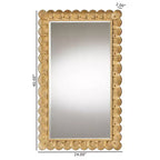 Miroir décoratif en bois doré antique Vadim de Baxton Studio avec bordure en coquillages