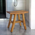 HomeRoots 14 banc de douche curviligne en teck naturel