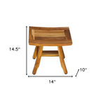 HomeRoots 14 banc de douche curviligne en teck naturel
