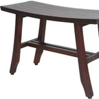 HomeRoots 24 Banc de douche en teck massif marron foncé