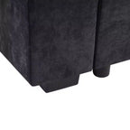 Canapé d'angle moderne en tissu chenille Merax en forme de L avec compartiment de rangement en bois et coussins décoratifs